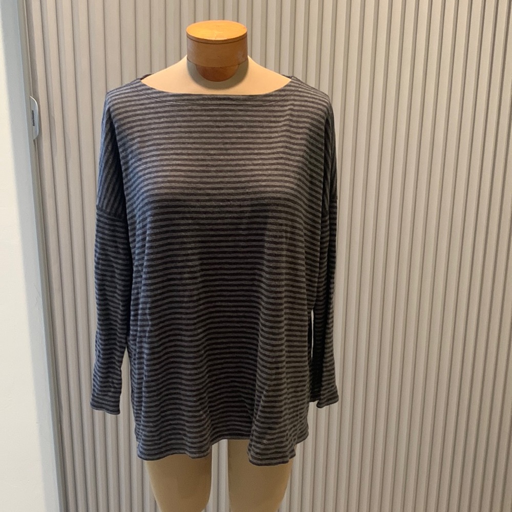 Grey and black stripped top